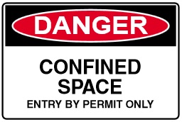 LABEL - ADHES - DANGER-CONFINED SPACE ETC. (150 X 225MM)